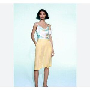 Zara‎ Watercolor Tie Dye Slip Scoop Neck Tank Tops Blogger Favorite Size XS